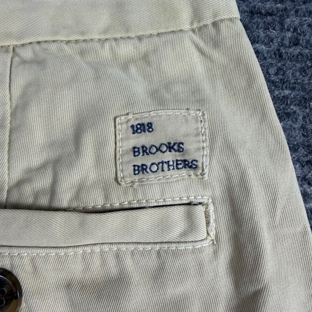 Brooks Brothers Mens Bermuda Shorts 42 Tan Khaki Cotton Twill Flat Front Chino - Picture 9 of 12